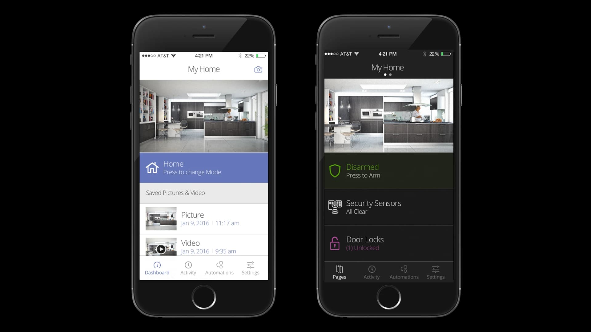 iControl platform screens