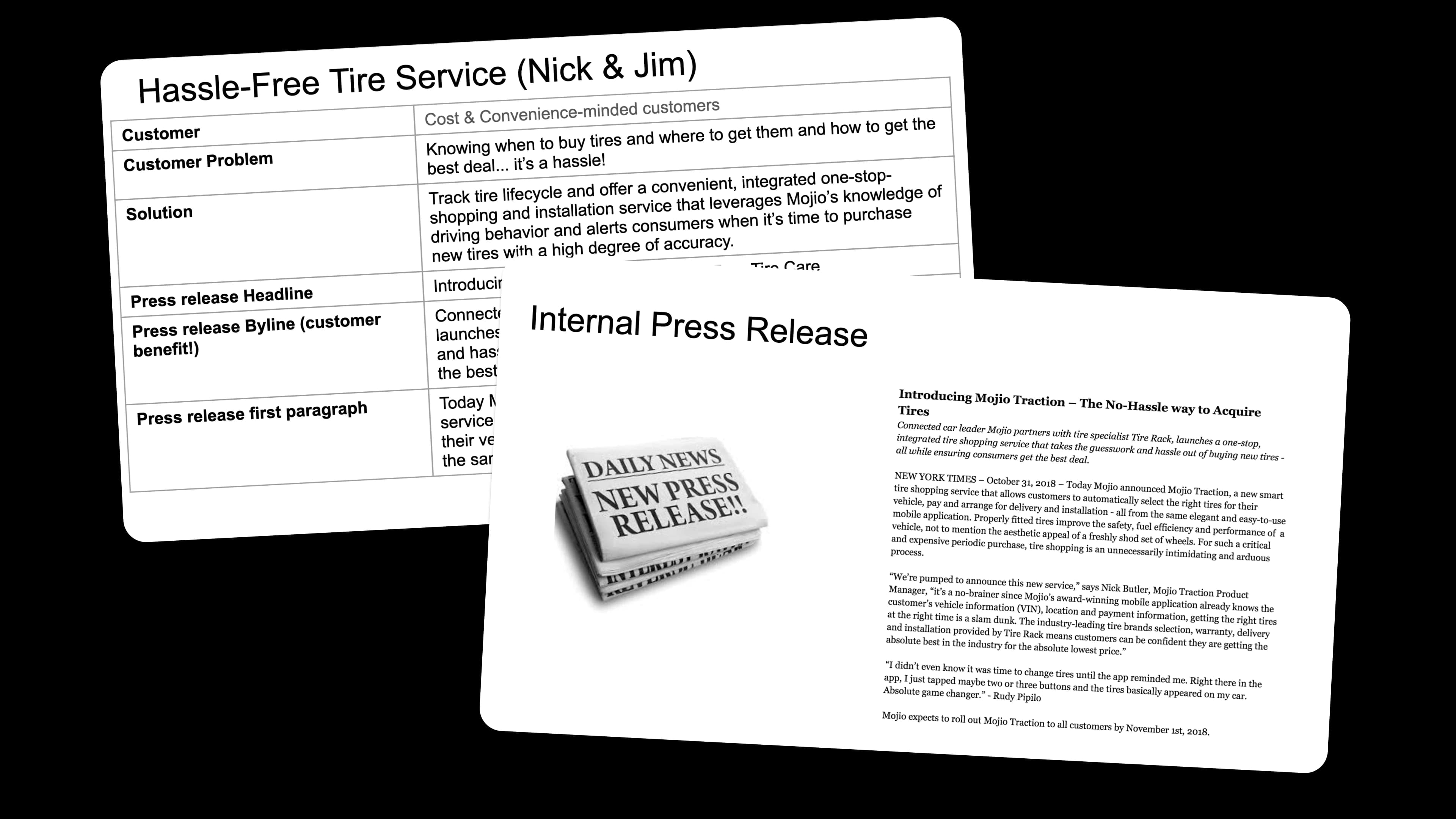 Tire scanner concept screens